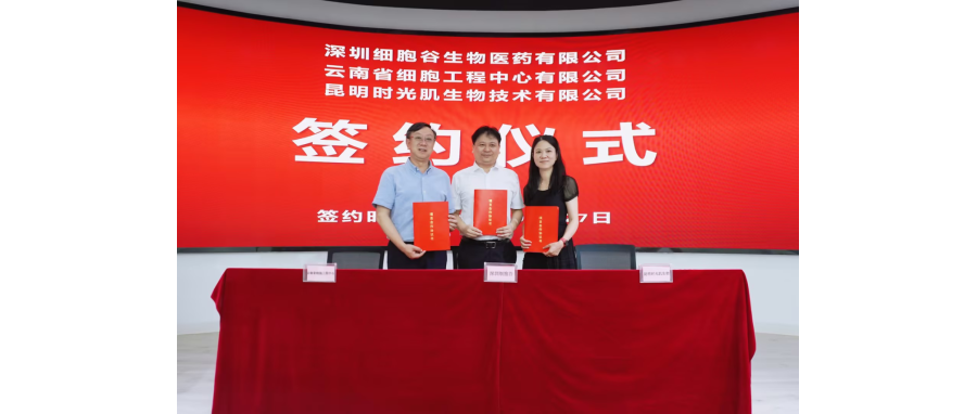 深圳凯发K8生物医药有限公司、云南省细胞工程中心有限公司及昆明时光肌生物技术有限公司达成战略合作